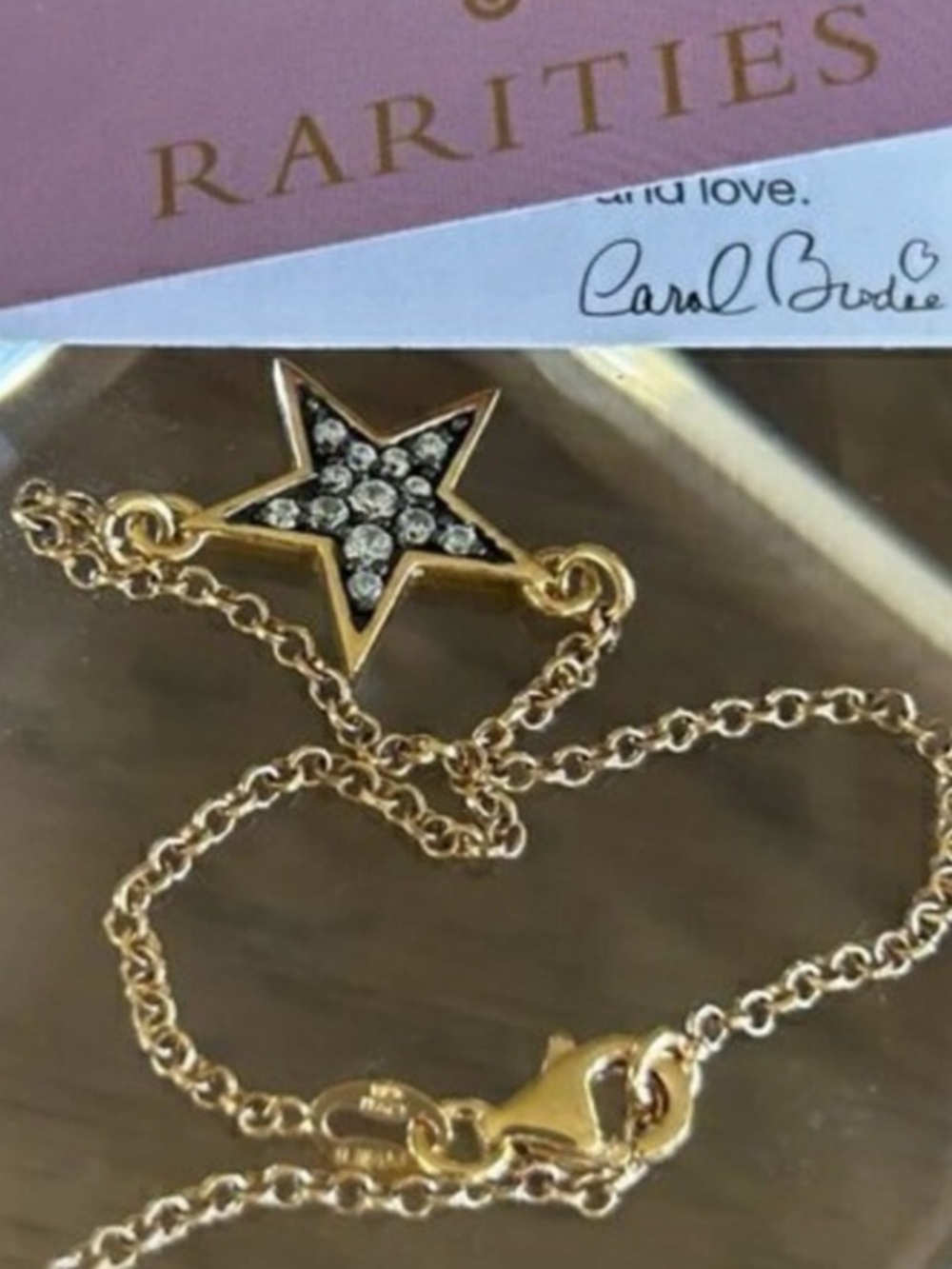 Rarities Carol Brodie 18K Gold Plated Sterling Silver & Zircon Star Bracelet